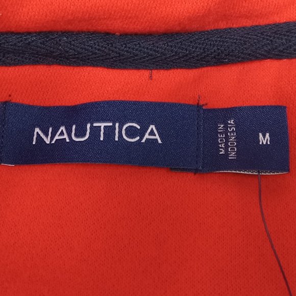 Nautica 1/4 Zip Front Fleece Sweater Sunrise Red Size Medium NWT - Picture 7 of 9